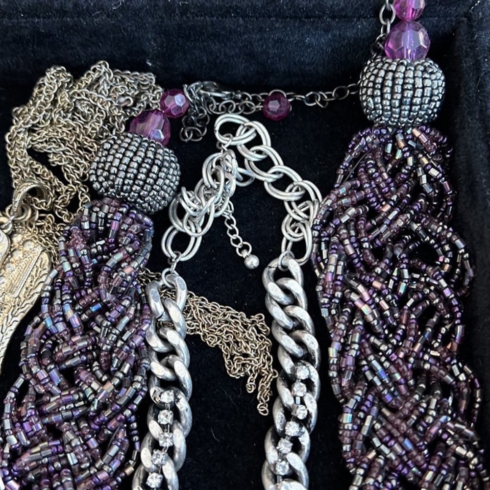 Jewelry lot bundle beaded handmade napier vintage rhinestones elephant Necklace - Picture 6 of 12